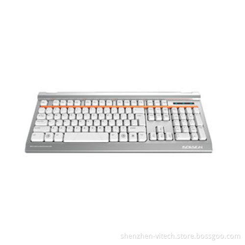 Full size aluminum mechanical keyboard with aluminum palm rest